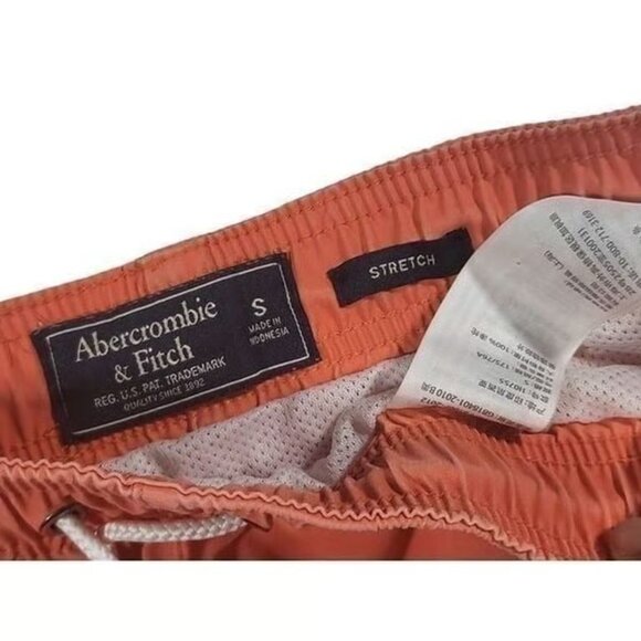 Abercrombie & Fitch Board Shorts Men Sz S Salmon Drawstring Travel Stretchy - Picture 6 of 7